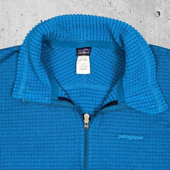 Womens R1 Size Large Blue 1/4 Zip Micro Grid Fleece - Picture 3 of 6